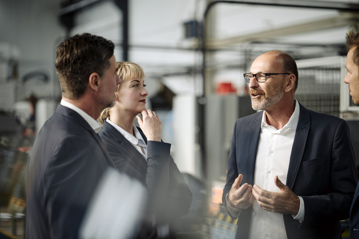 Business team having a meeting at an event